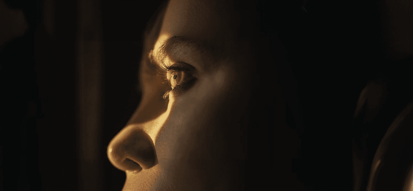 Close-up portrait in warm light