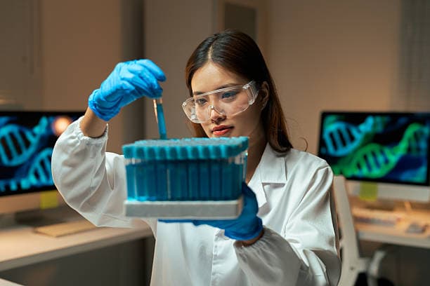 Lab technician testing samples